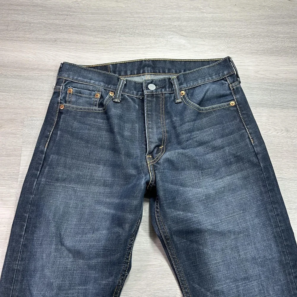 Levis 513 Jeans Mens 30x32 Blue Slim Straight Denim Dark Wash Pants Zip Fly